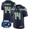 Seattle Seahawks 50th Season Vapor Limited Jersey - All Stitched - Navy - Sam Darnold Jersey
