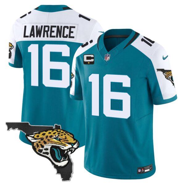 Jacksonville Jaguars Florida Patch Vapor Jersey - All Stitched - Alternate - Trevor Lawrence Jersey