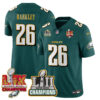 Philadelphia Eagles LII-LIX Super Bowl Champions Vapor Limited Gold Jersey - All Stitched - Midnight Green - Saquon Barkley Jersey