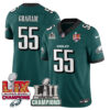 Philadelphia Eagles LII-LIX Super Bowl Champions Vapor Limited Jersey - All Stitched - Midnight Green - Brandon Graham Jersey