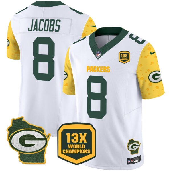 Packers Cheese Vapor Limited Jersey ? All Stitched - White - Josh Jacobs Jersey