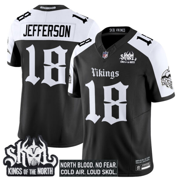 Men's Minnesota Vikings 'Gothic Norseblood Edition' Vapor Limited Jersey - All Stitched Alternate Justin Jefferson Jersey