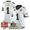Philadelphia Eagles LII-LIX Super Bowl Champions Vapor Limited Gold Jersey - All Stitched - White - Jalen Hurts Jersey