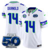 Seattle Seahawks 50th Season Vapor Limited Jersey - All Stitcheds - White - Sam Darnold Jersey