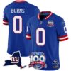 New York Giants 100th Season & State Patch Vapor Limited Jersey - All Stitched - Royal - Brian Burns Jersey