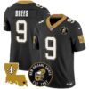 Saints EST. 1967 Patch Vapor Jersey - All Stitched - Black - Drew Brees Jersey