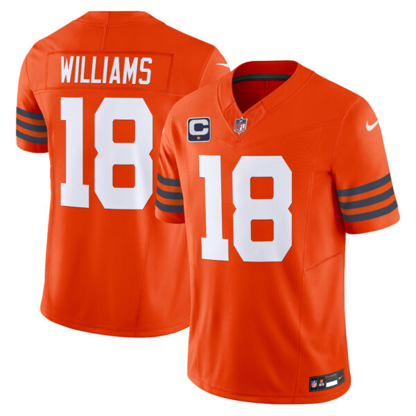 Men's Chicago Bears Throwback Vapor Limited Jersey - All Stitched - Orange - Caleb Williams