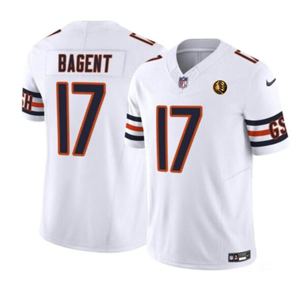 Chicago Bears #17 Tyson Bagent White 2023 FUSE With John Madden Patch Vapor Jersey