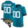 Jacksonville Jaguars Florida Patch Vapor Custom Jersey - All Stitched - Men - Teal