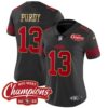 Women's 49ers NFC West Champions Gold Trim Vapor Jersey - All Stitched - Black - Brock Purdy