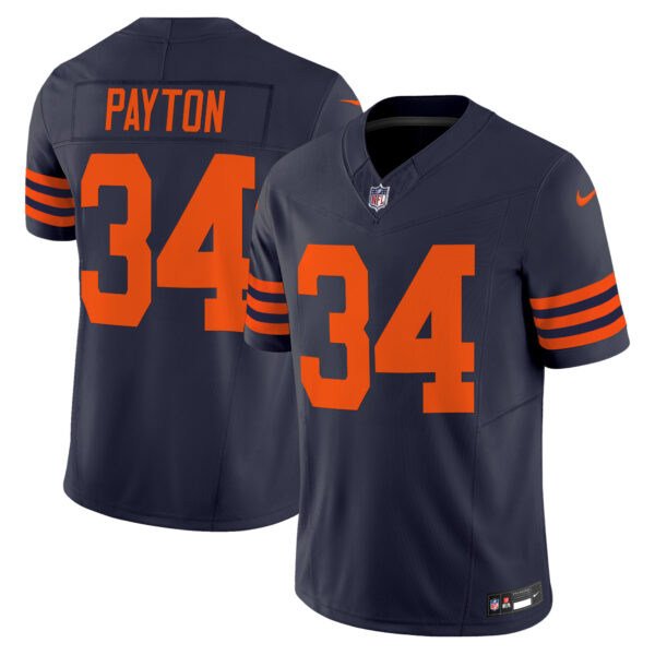 Men's Chicago Bears Throwback Vapor Limited Jersey - All Stitched - Navy - Walter Payton