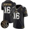 Men's 49ers Faithful To The Bay Patch Vapor Limited Jersey V6 - All Stitched - Black Limited - Joe Montana