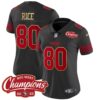 Women's 49ers NFC West Champions Gold Trim Vapor Jersey - All Stitched - Black - Jerry Rice