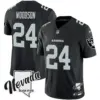 Mens Las Vegas Raiders Nevada Silver State Patch Vapor Jersey V2 Charles Woodson Jersey Black