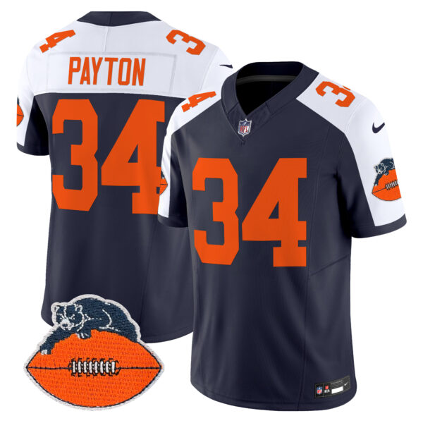 Men's Chicago Bears Throwback Vapor Limited Jersey - All Stitched - Navy Alternate - Walter Payton