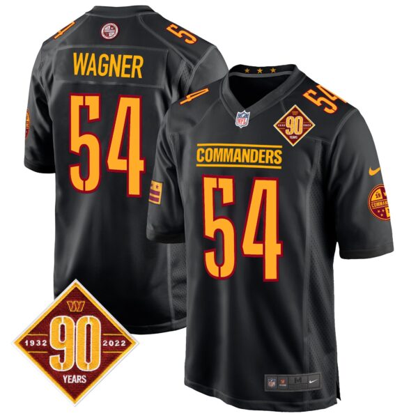 Washington Commanders 90th Anniversary Patch Game Jersey - All Stitched - Black - Bobby Wagner Jersey