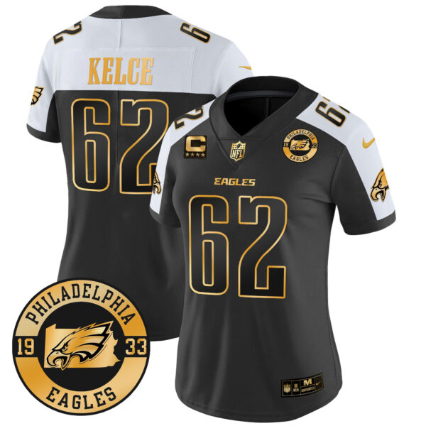 WoEagles 2024 Gold Vapor Limited Jersey - Est. 1933 Patch - All Stitched - Alternate - Jason Kelce Jersey