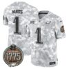 Eagles 2024 Salute to Service Establishment Year Patch Vapor Limited Jersey - All Stitched - Army - Jalen Hurts Jersey