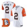 Denver Broncos Throwback Vapor Limited Jersey V2 - All Stitched - Orange Sleeves - Patrick Surtain II Jersey
