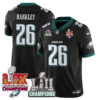 Philadelphia Eagles LII-LIX Super Bowl Champions Vapor Limited Jersey - All Stitched - Black - Saquon Barkley Jersey