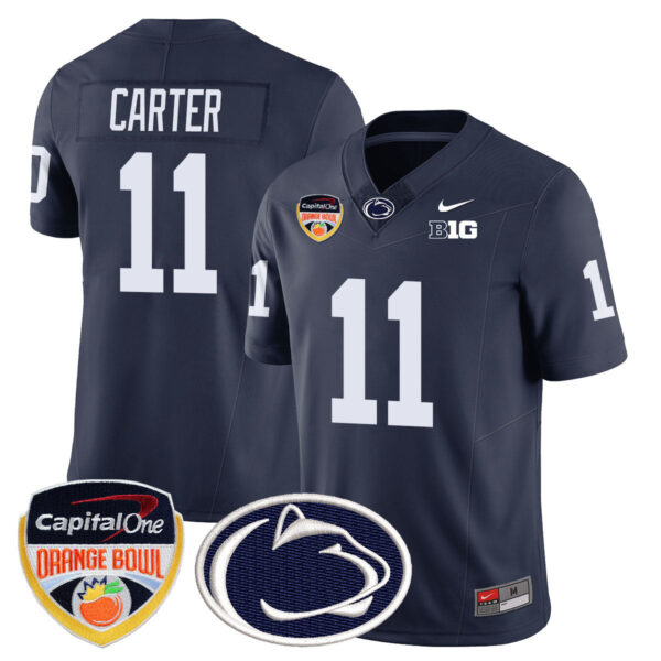 Penn State Nittany Lions 2024 Orange Bowl Jersey - All Stitched - Navy - Abdul Carter Jersey