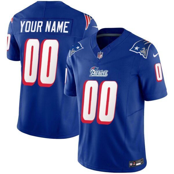 Patriots 1996 Throwback Limited Vapor Custom Jersey - All Stitched - Royal Jersey