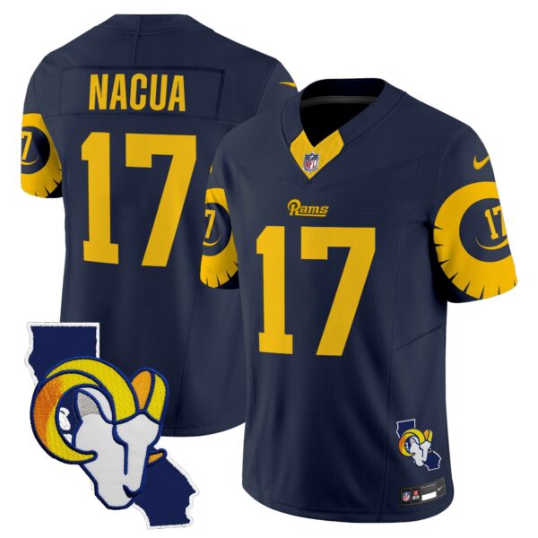 Rams Special Vapor Limited Jersey V2 - All Stitched - Navy - Puka Nacua Jersey