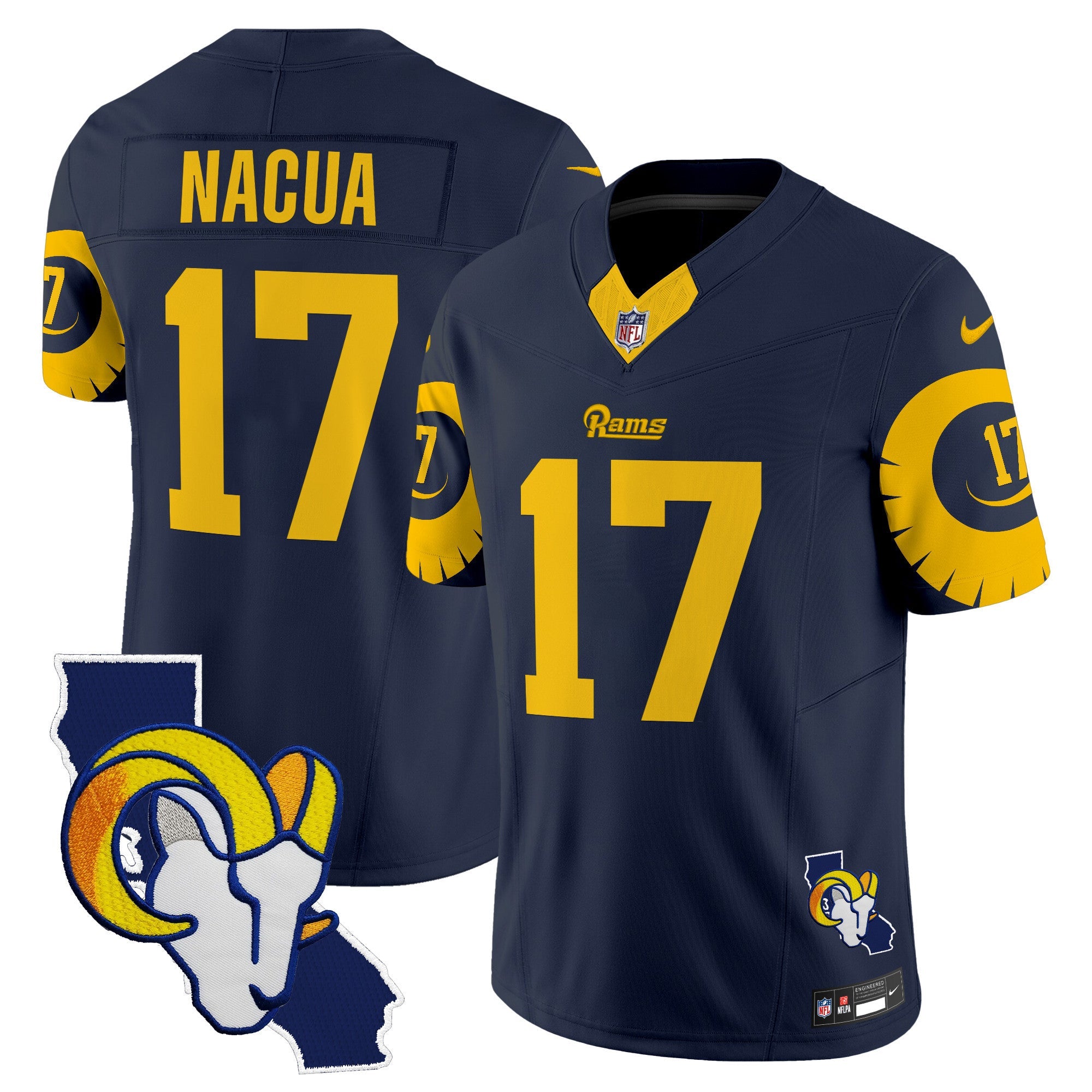 Rams Special Vapor Limited Jersey V2 - All Stitched - Navy - Puka Nacua Jersey