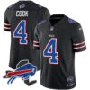 Bills New York Patch Vapor Limited Jersey - All Stitched - Black - James Cook Jersey