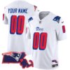 Patriots 1996 Throwback State Patch Vapor Custom Jersey - All Stitched - White Jersey