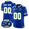 Seattle Seahawks 50th Season Vapor Limited Custom Jersey - All Stitched - Royal Jersey