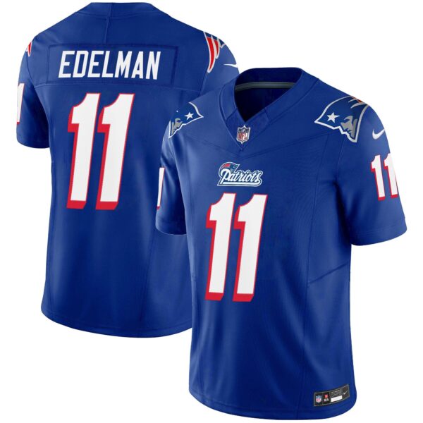 Patriots 1996 Throwback Limited Vapor Jersey - All Stitched - Royal - Julian Edelman Jersey