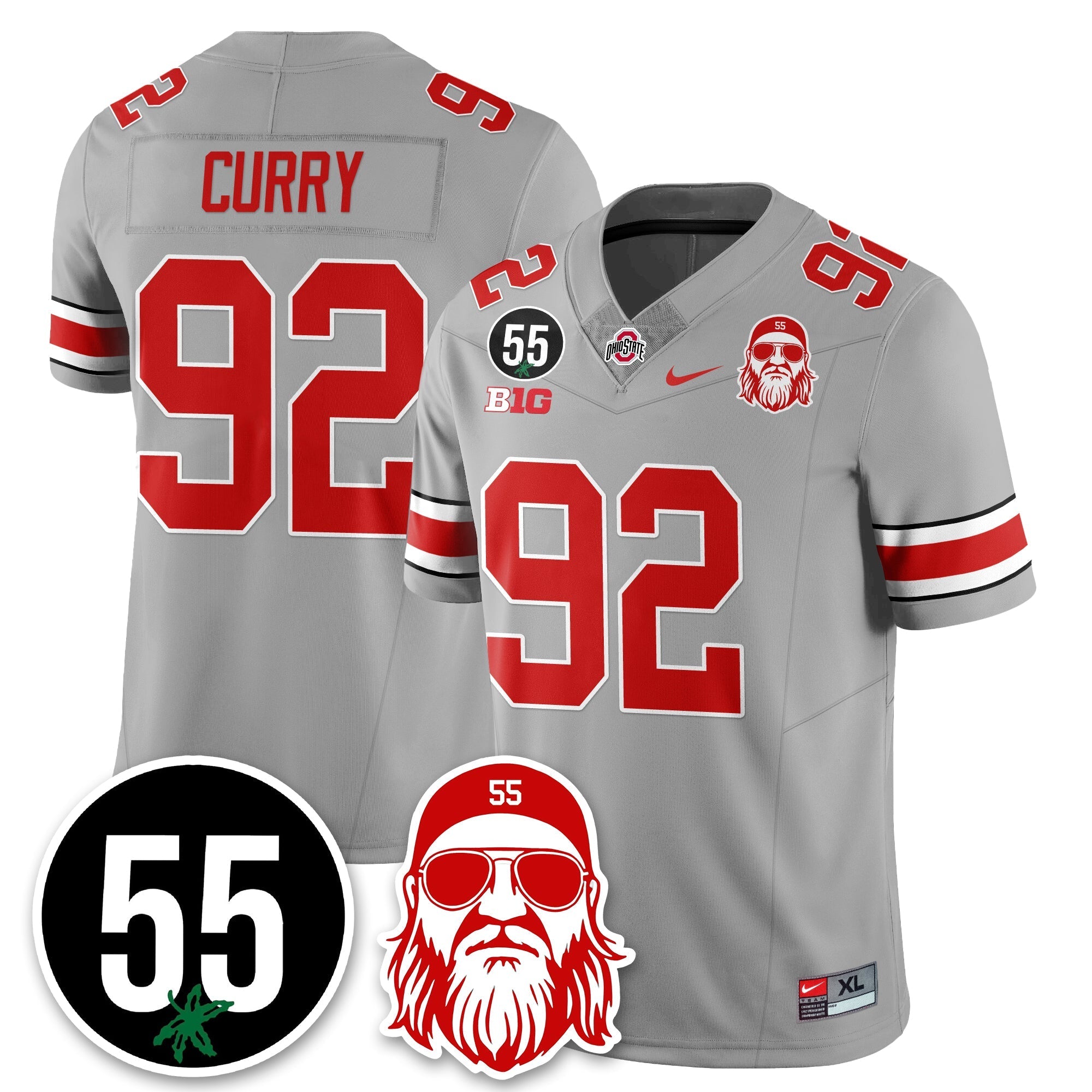 Ohio State Buckeyes Vapor Limited Jersey - Nick Mangold Patch - All Stitched - Gray - CaDenver Broncos Curry Jersey