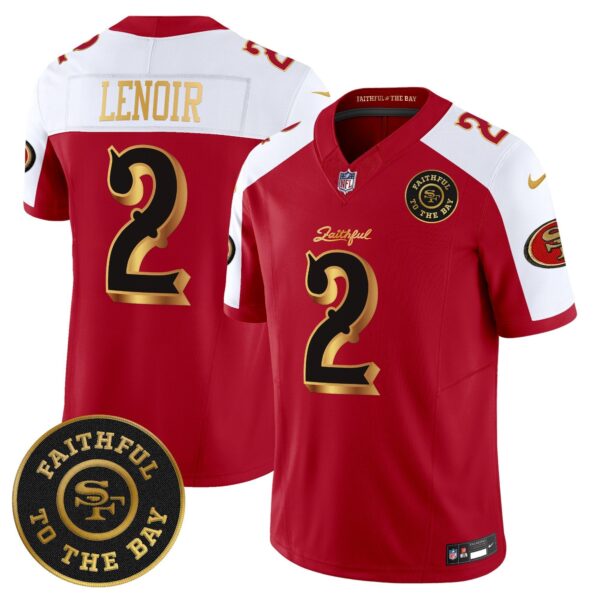 San Francisco 49ers Rivalries Vapor Limited Jersey - Faithful To The Bay Patch - All Stitched - Red Alternate - Deommodore Lenoir Jersey