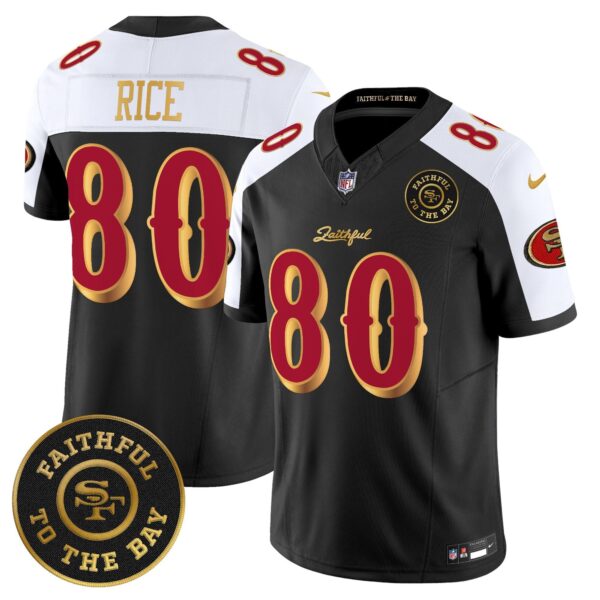San Francisco 49ers Rivalries Vapor Limited Jersey - Faithful To The Bay Patch - All Stitched - Black Alternate - Jerry Rice Jersey