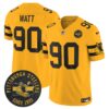 Pittsburgh Steelers Throwback 1933 Patch Vapor Limited Jersey – All Stitched – Gold – T. J. Watt Jersey