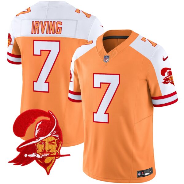 Men’s Tampa Bay Buccaneers Throwback Vapor Limited Jersey V2 – All Stitched – Creamsicle Alternate – Bucky Irving
