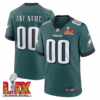 Philadelphia Eagles Super Bowl LIX Patch Game Men Custom Jersey – Midnight Green
