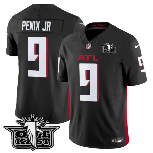 Mens Outkast X Atlanta Falcons 2024 Vapor Limited Jersey V2 Michael Penix Jr Jersey Black