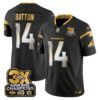 Denver Broncos 3-Time Champions Patch Gold Vapor Limited Jersey – All Stitched – Black Limited – Courtland Sutton Jersey