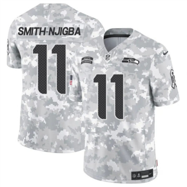 Seattle Seahawks Seahawks #11 Jaxon Smith Njigba 2024 FUSE Arctic Camo Salute To Service Limited Football Stitched Jersey