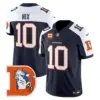Mens Denver Broncos Throwback Vapor Limited Jersey V2 Bo Nix Jersey Navy Alternate