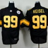 Nike Pittsburgh Steelers #99 Brett Keisel Black With Yellow Elite Jersey