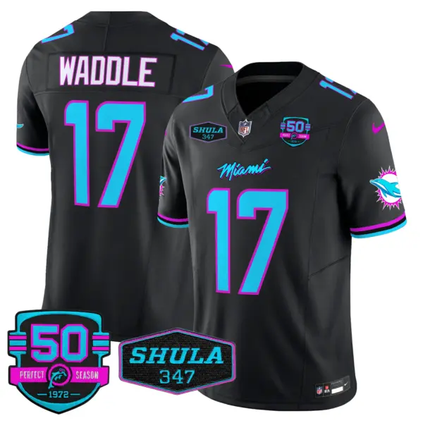 Mens Miami Dolphins Miami Vice Vapor Limited Jersey V4 Jaylen Waddle Jersey Black