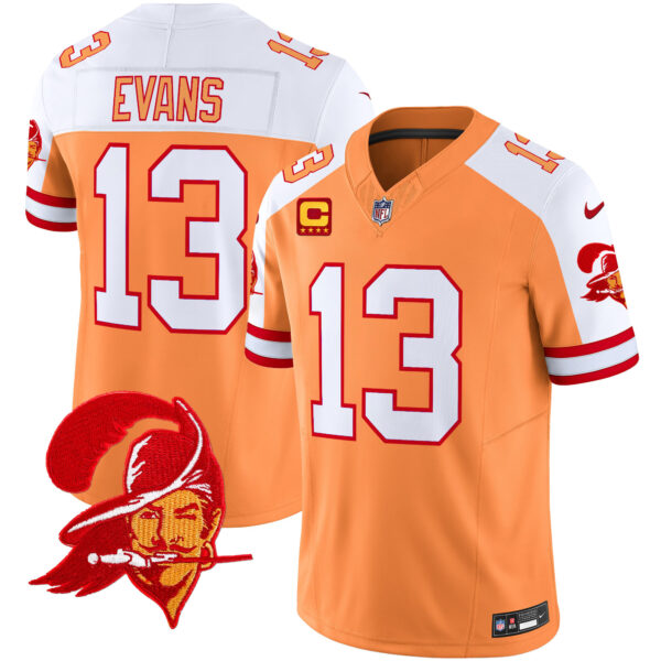 Men’s Tampa Bay Buccaneers Throwback Vapor Limited Jersey V2 – All Stitched – Creamsicle Alternate – Mike Evans