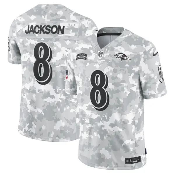 Lamar Jackson Baltimore Ravens 2024 Salute To Service Vapor Limited Jersey Arctic Camo All Stitched
