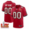 Tampa Bay Buccaneers Super Bowl LIX Patch Game Men Custom Jersey – Red