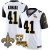 Men’s Saints Vapor Limited Jersey – New Orleans Patch – All Stitched – Black Sleeves – Alvin Kamara