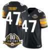 Pittsburgh Steelers 80th Anniversary Patch Vapor Limited Jersey – All Stitched – 1975 Throwback – Donald Trump Jersey
