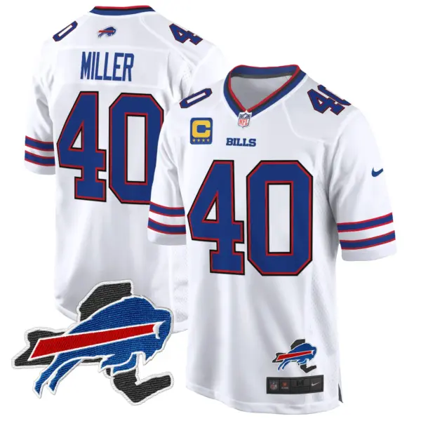 Mens Buffalo Bills New York Patch Game Jersey Von Miller Jersey White